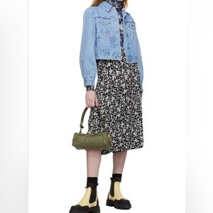 Ganni Floral Print Pleated Wrap Skirt